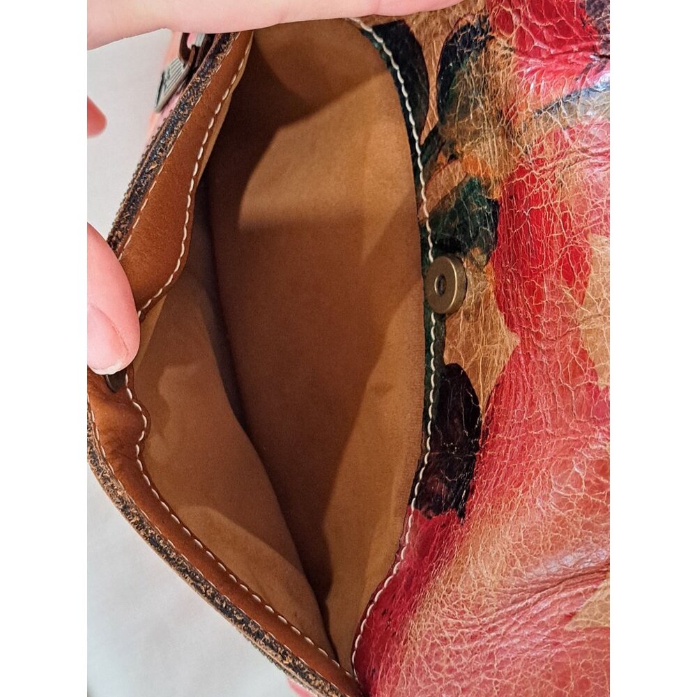Patricia Nash Floral Leather Wristlet Clutch Bag With Metal Clasp Purse Zip - Picture 13 of 14